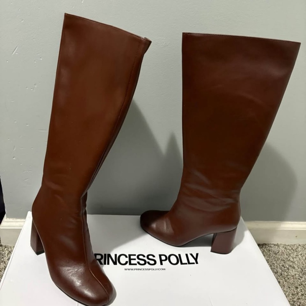 Princess Polly Brown Knee-High Boots